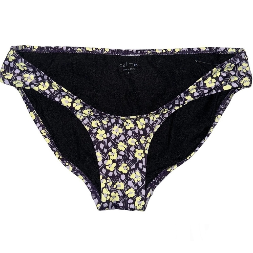 NEW Calme Johnny Was Hipster Bikini Bottom Size Small CLR Purple/Lavender/Lime - Picture 3 of 5